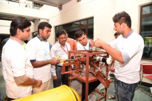 Prof. Pooniya watch the process of coco processor